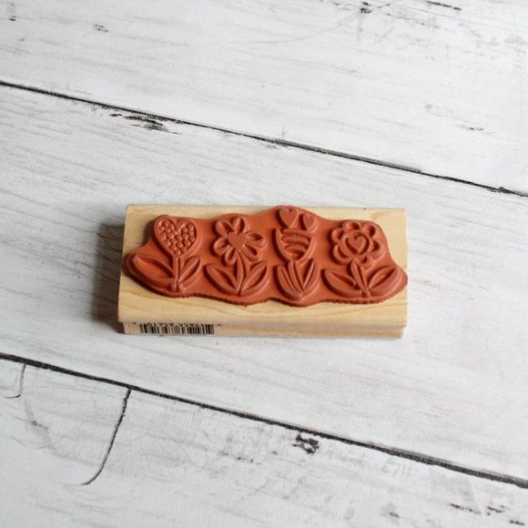 Rubber Stampede Stamp Flower Border Wood Mounted Scrapbook Craft - Picture 3 of 3